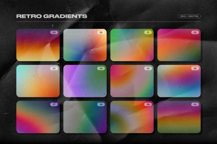 Grainy Backgrounds - 100 Retro Gradients Pack