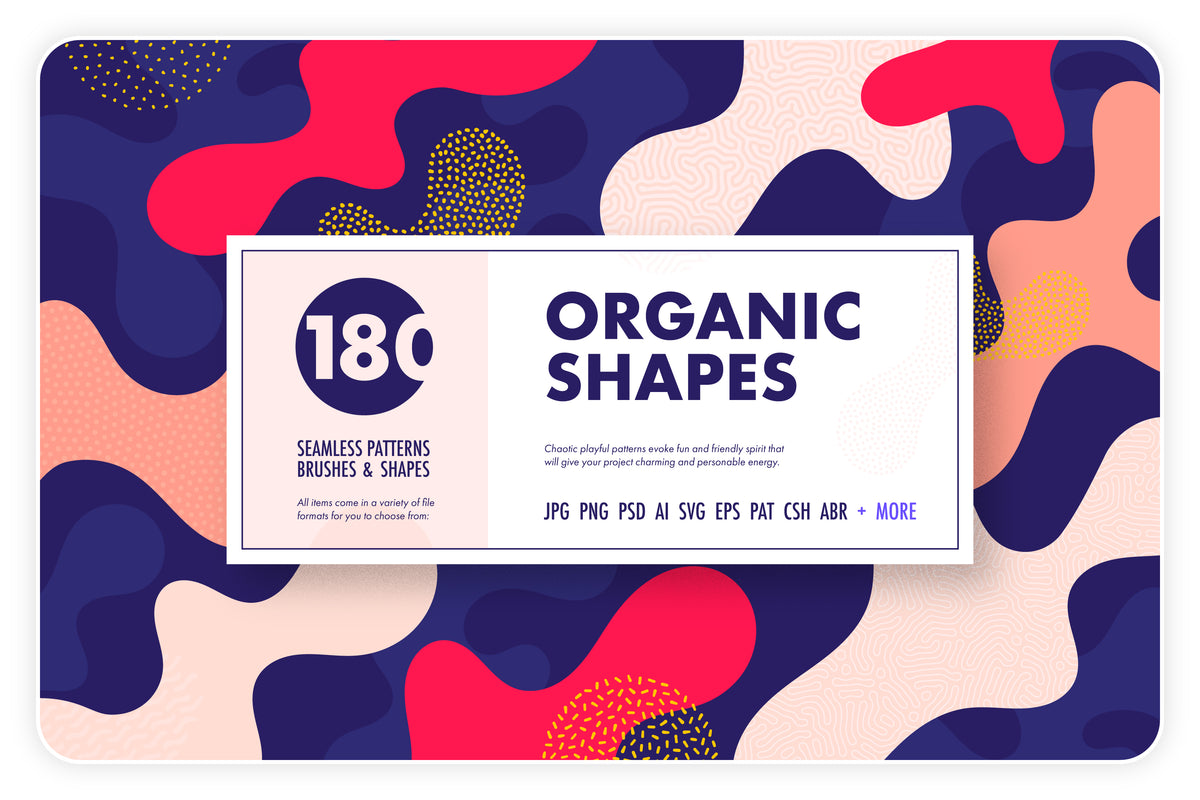 Organic shapes bundle – 180 seamless textures, brushes & design elemen –  Samolevsky