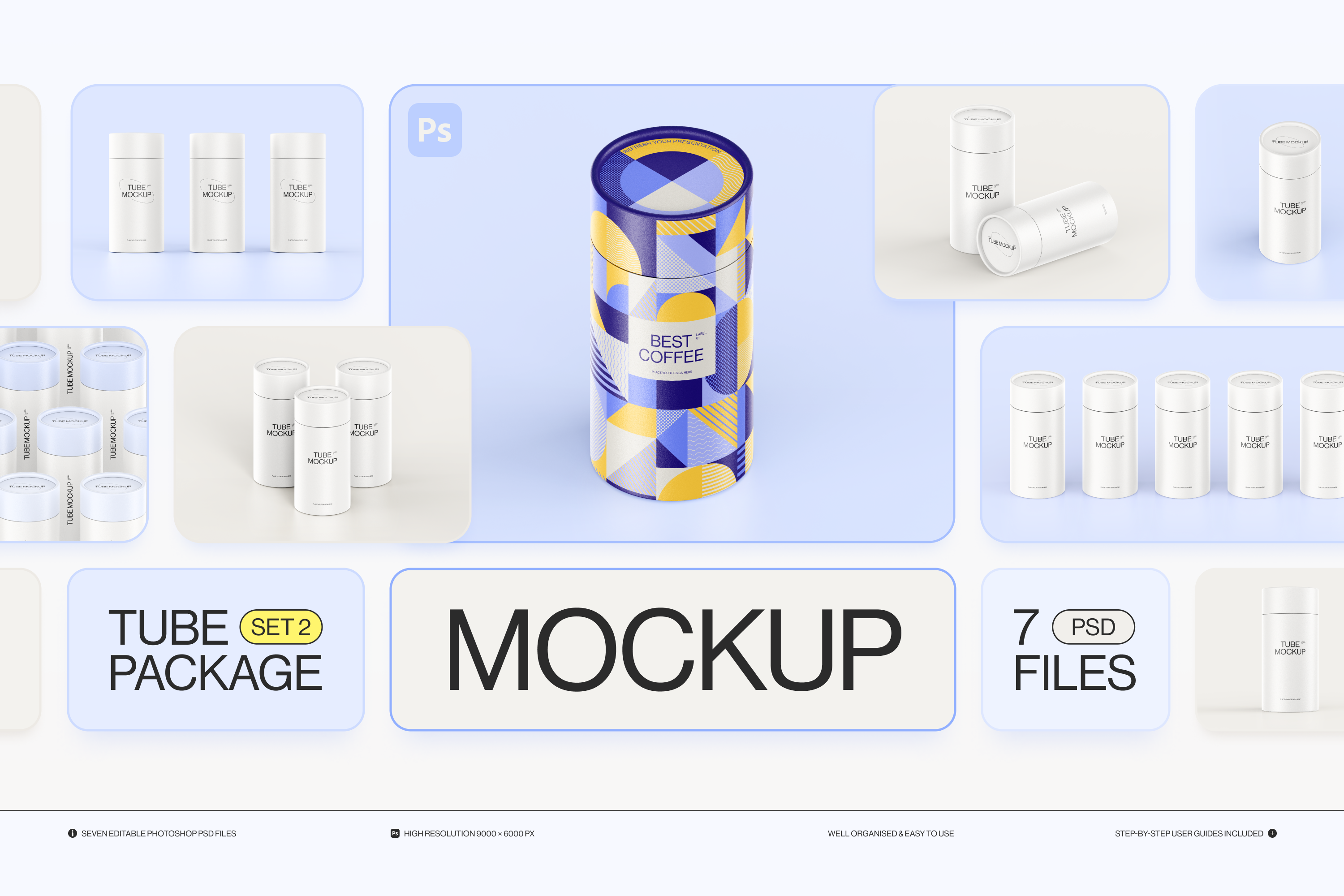 Paper Tube Package Mockup Set 2 – Samolevsky