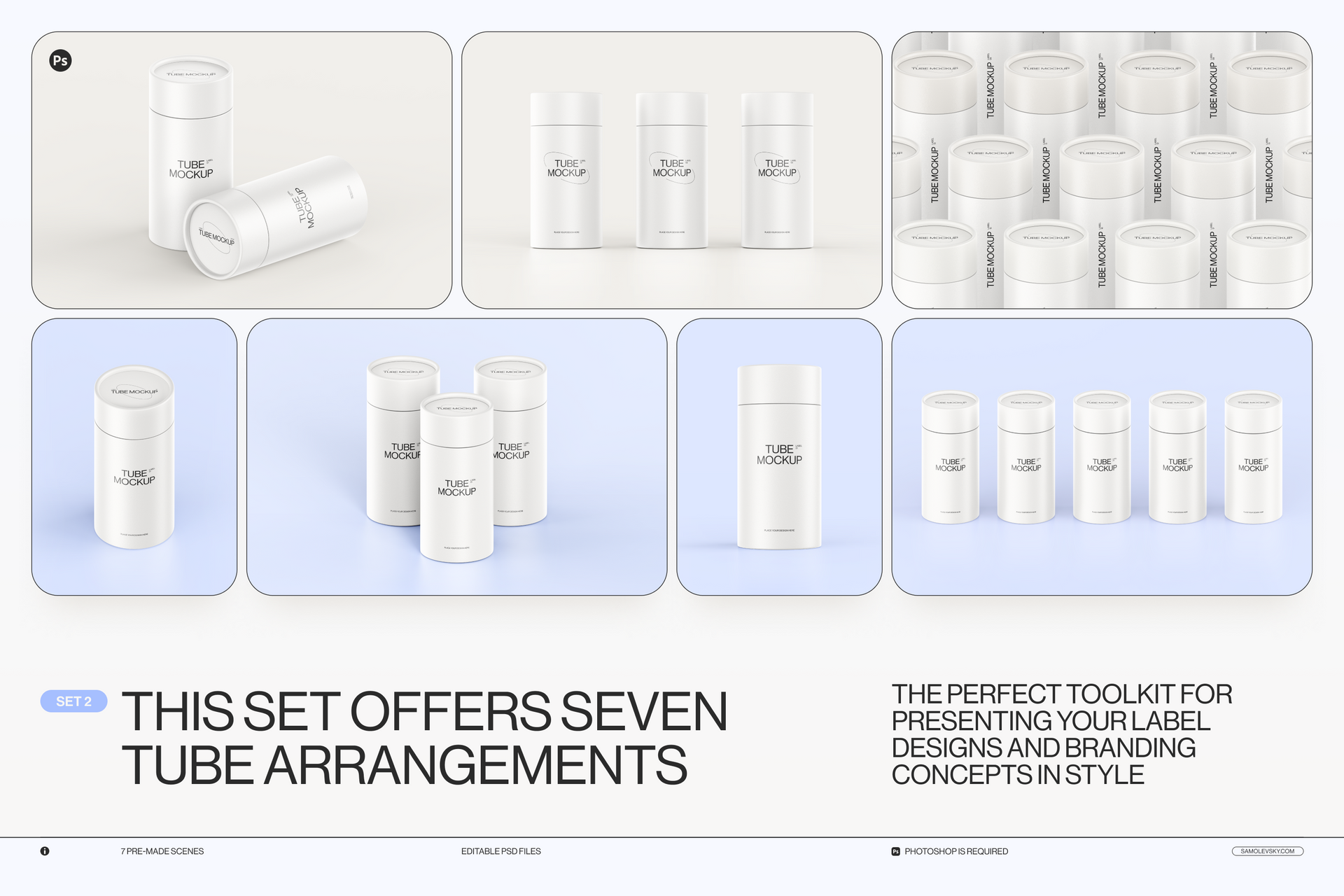 Paper Tube Package Mockup Set 2 – Samolevsky