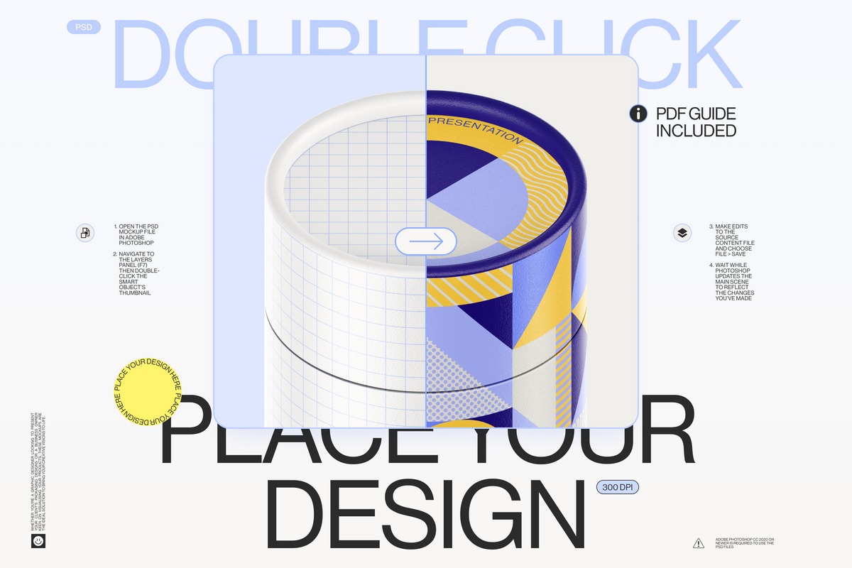 Scriptbox Desin Paper Tube Package Mockup Set 2 – Samolevsky