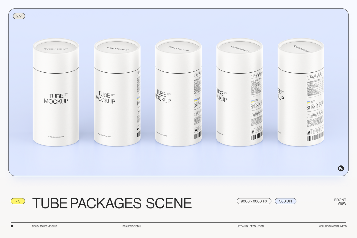 Paper Tube Package Mockup Set 2 – Samolevsky