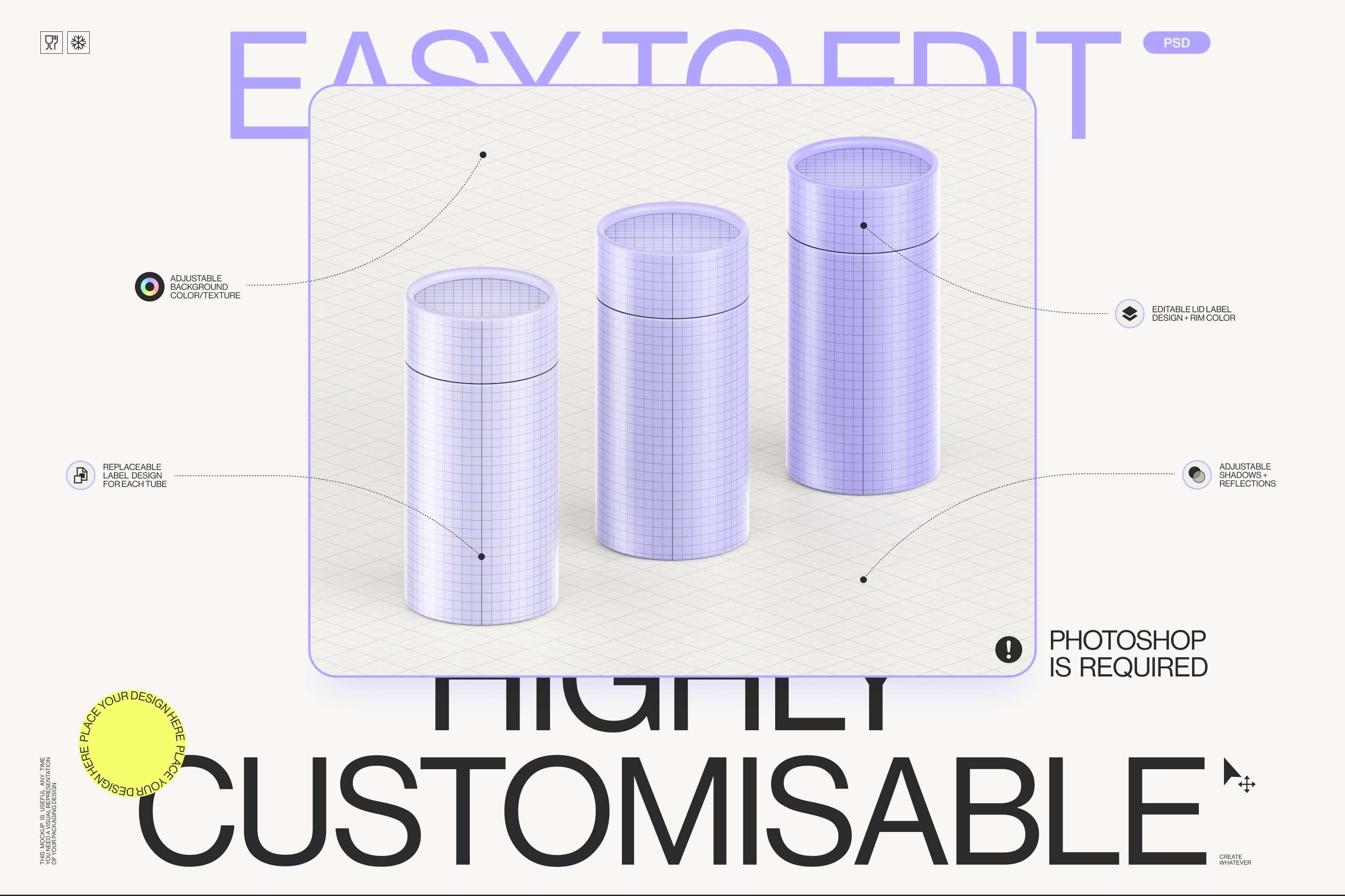 Paper Tube Package Mockup Set 1