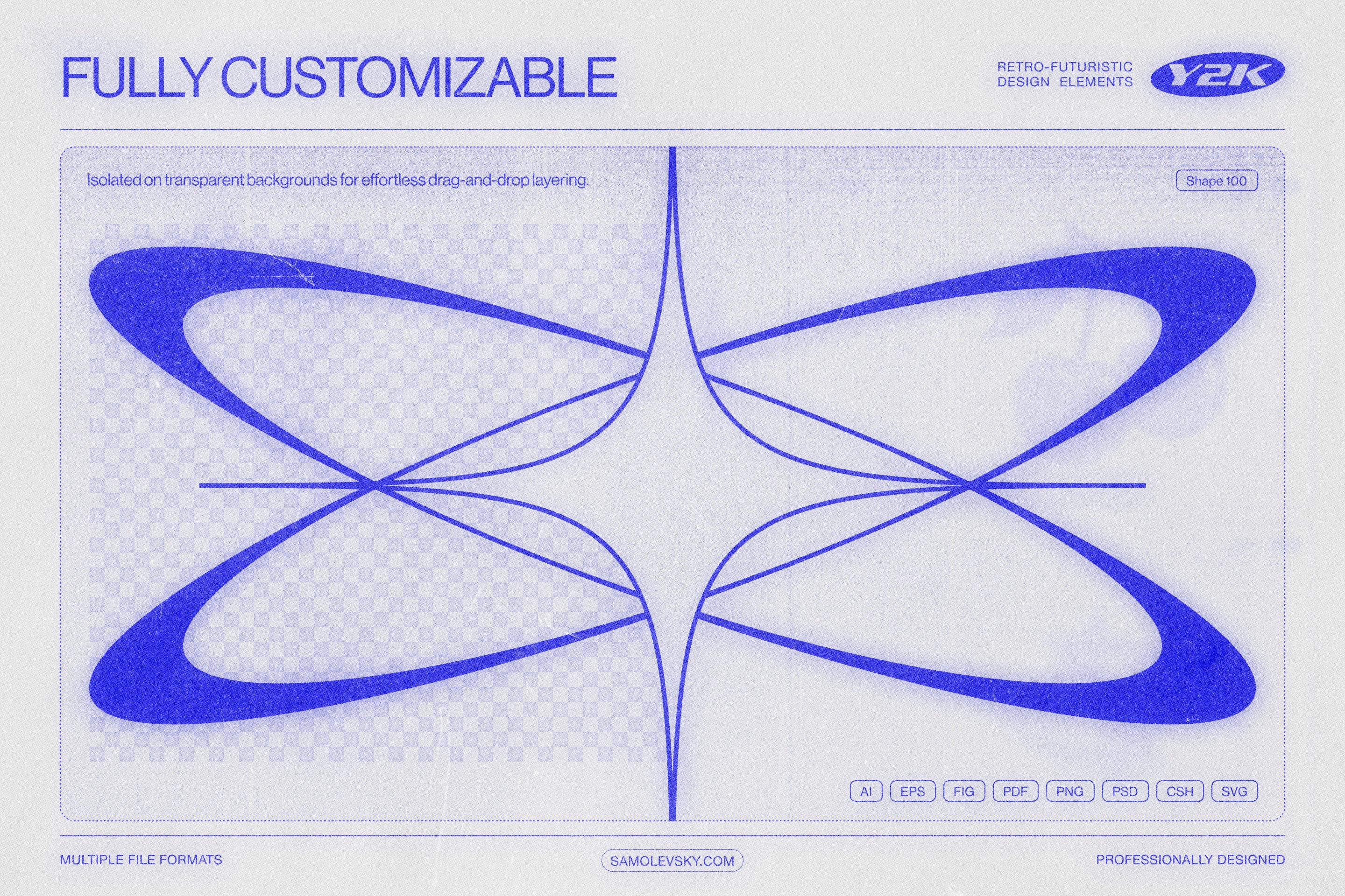 170 Y2K Vector Shapes and Design Elements Pack Vol. 1