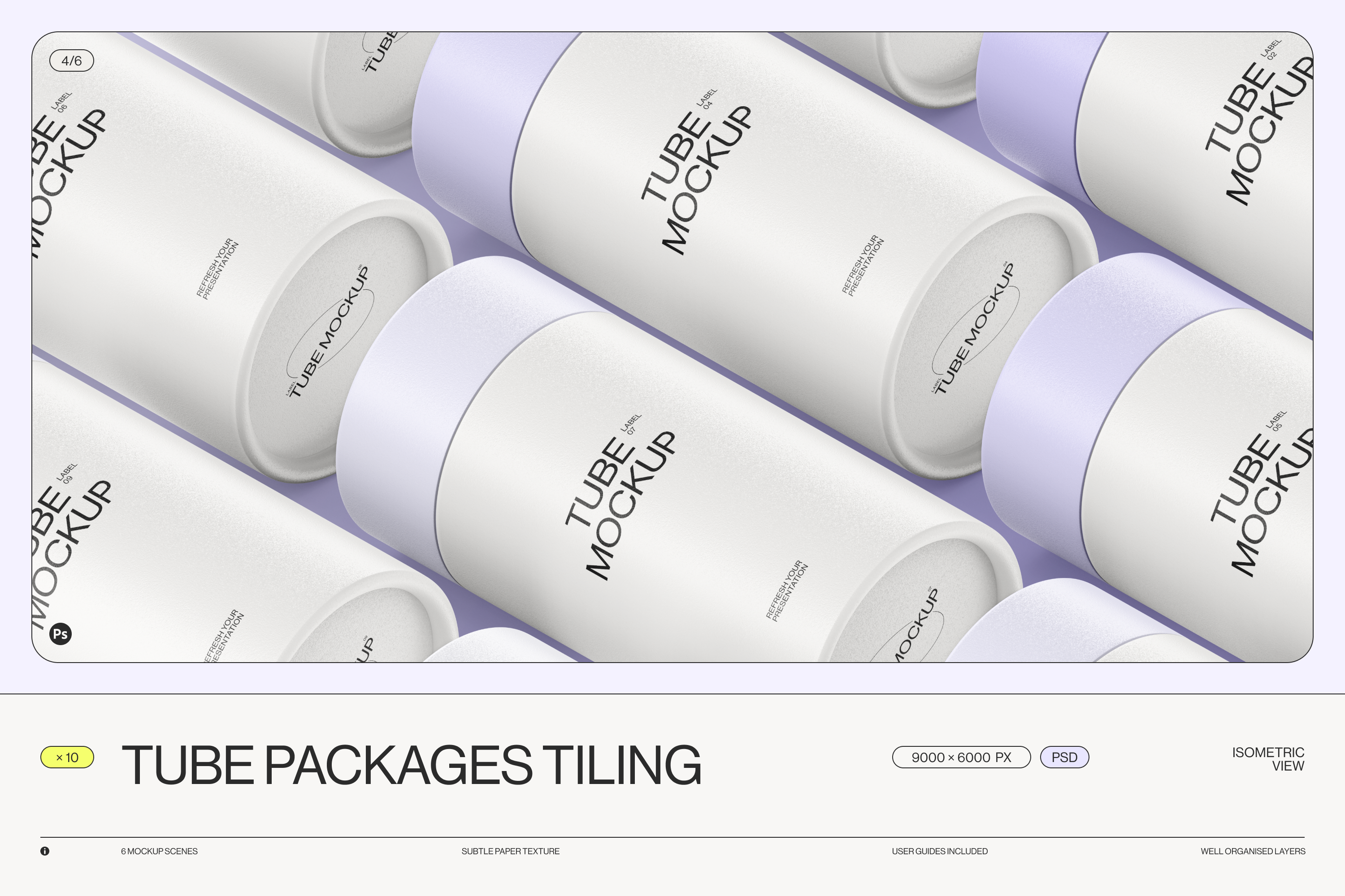 Paper Tube Package Mockup Set 1