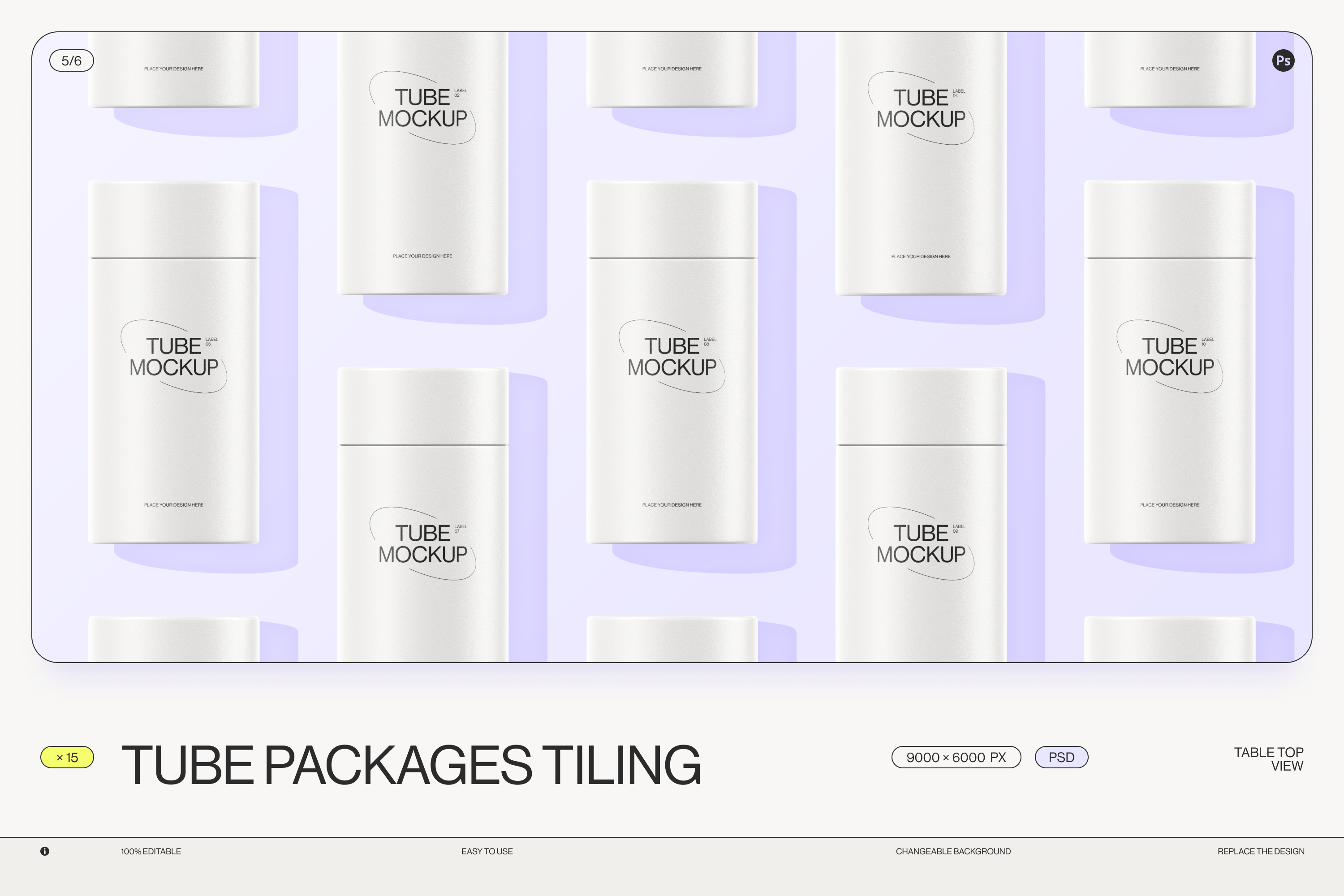 Paper Tube Package Mockup Set 1