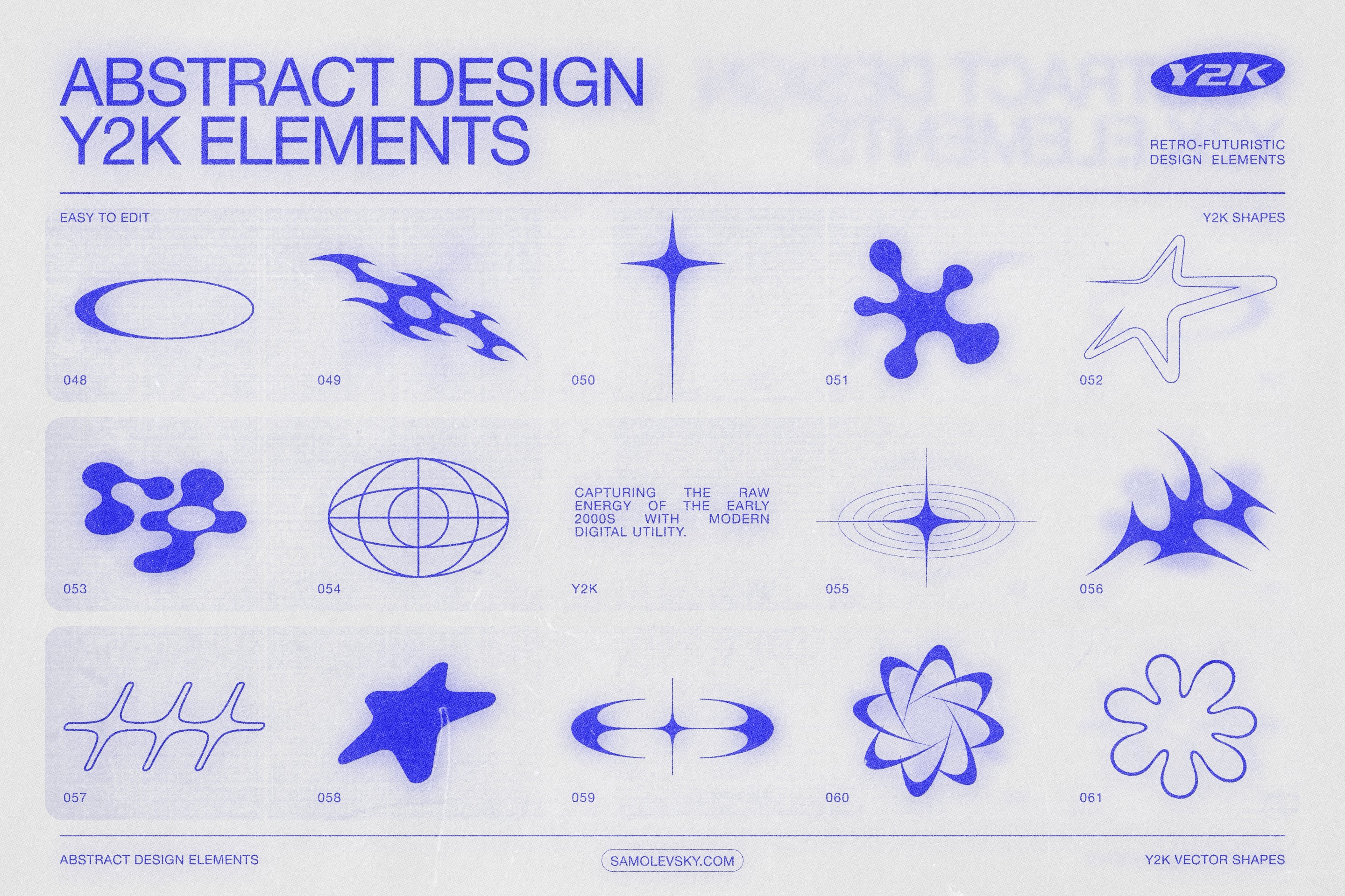 170 Y2K Vector Shapes and Design Elements Pack Vol. 1