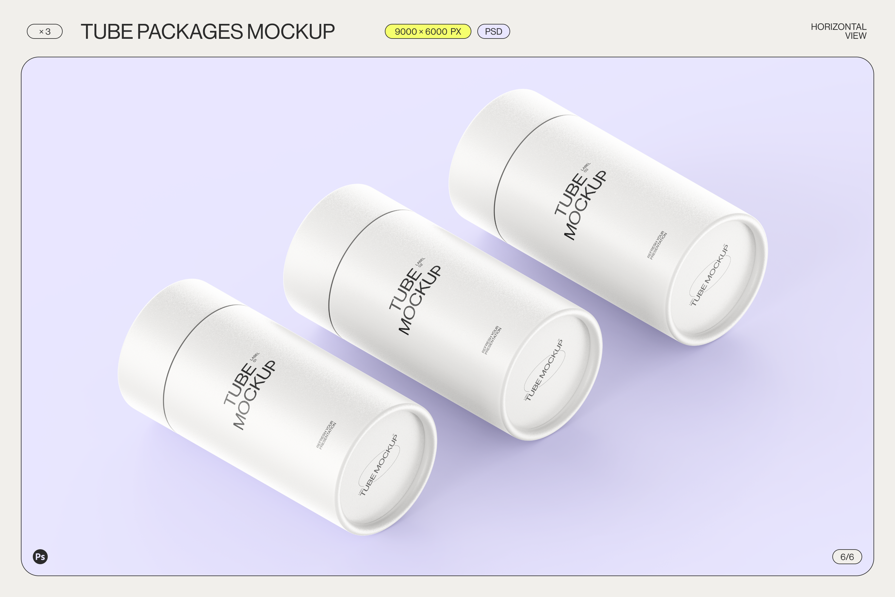 Paper Tube Package Mockup Set 1