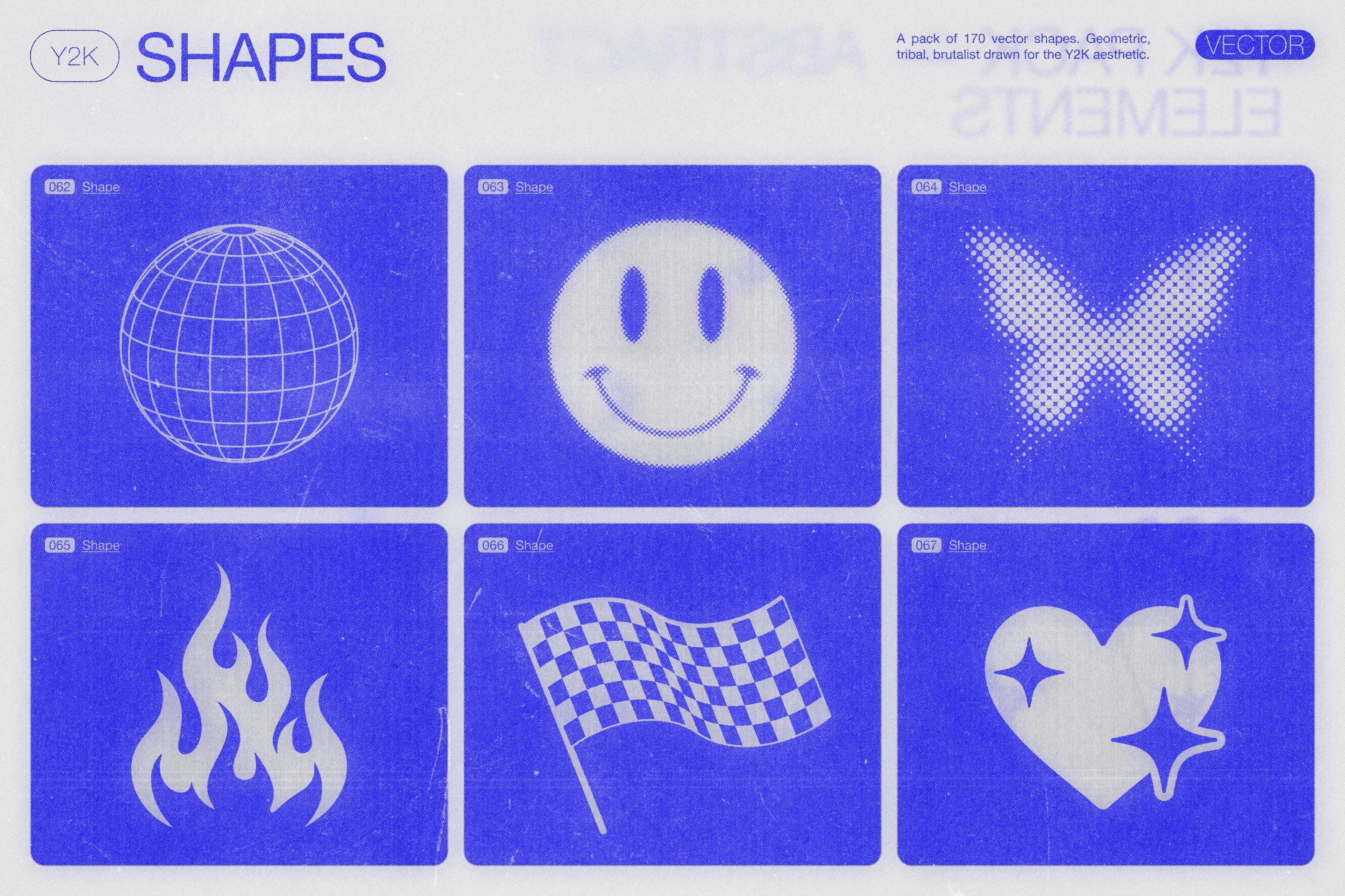170 Y2K Vector Shapes and Design Elements Pack Vol. 1