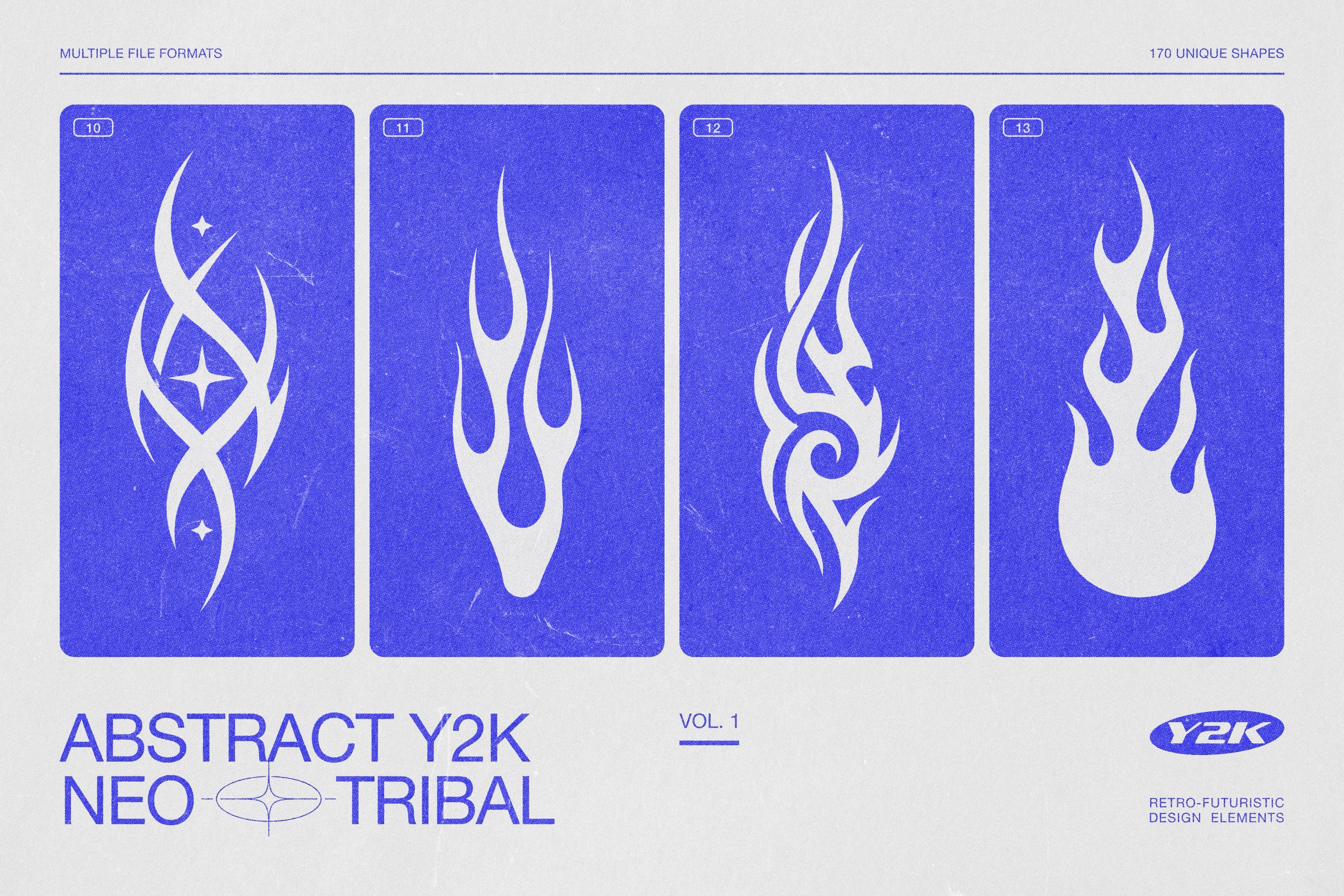 170 Y2K Vector Shapes and Design Elements Pack Vol. 1