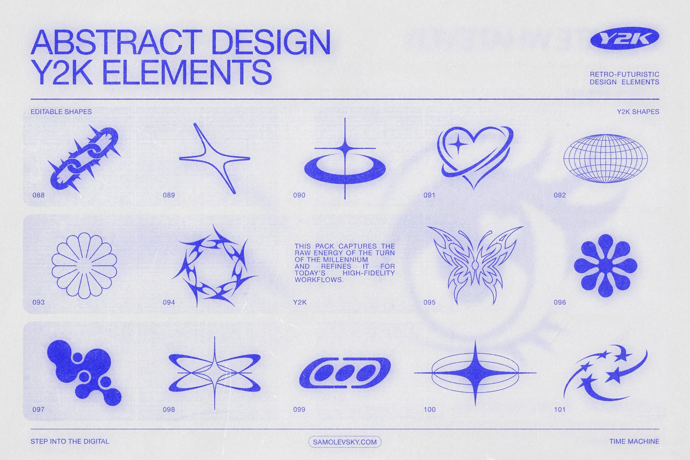170 Y2K Vector Shapes and Design Elements Pack Vol. 1