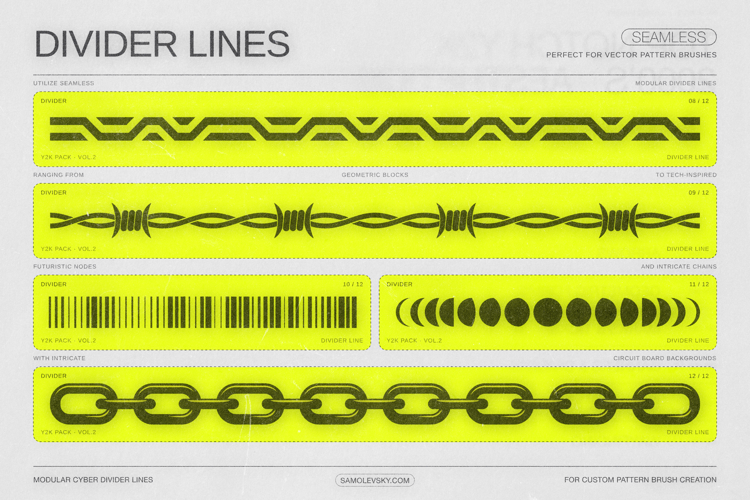 190 Y2K Vector Shapes and Design Elements Pack Vol. 2