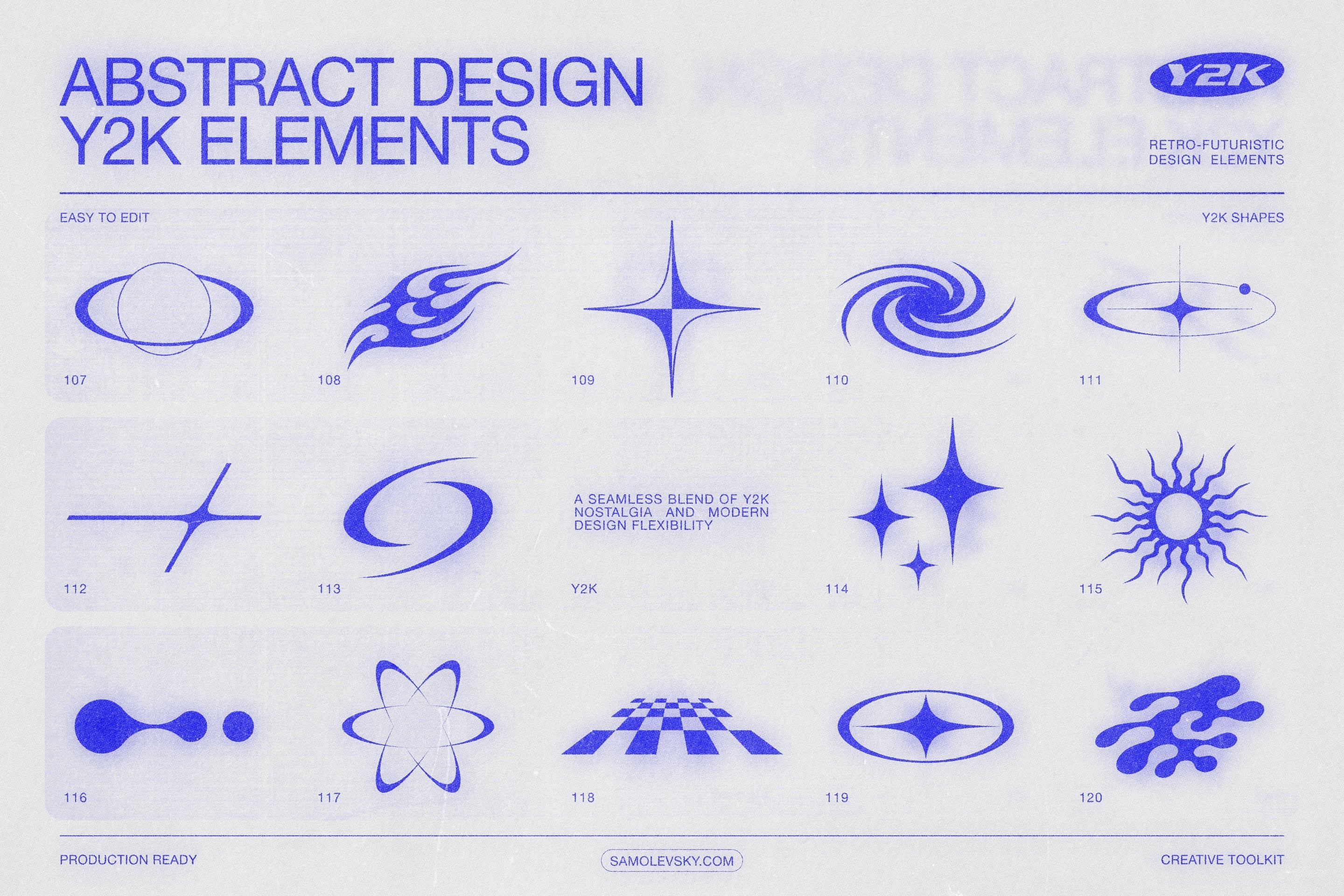 170 Y2K Vector Shapes and Design Elements Pack Vol. 1