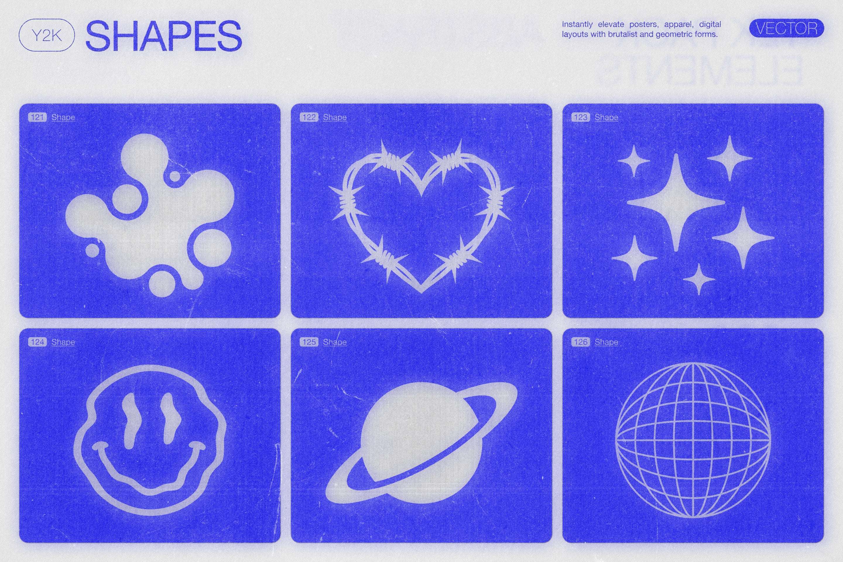 170 Y2K Vector Shapes and Design Elements Pack Vol. 1