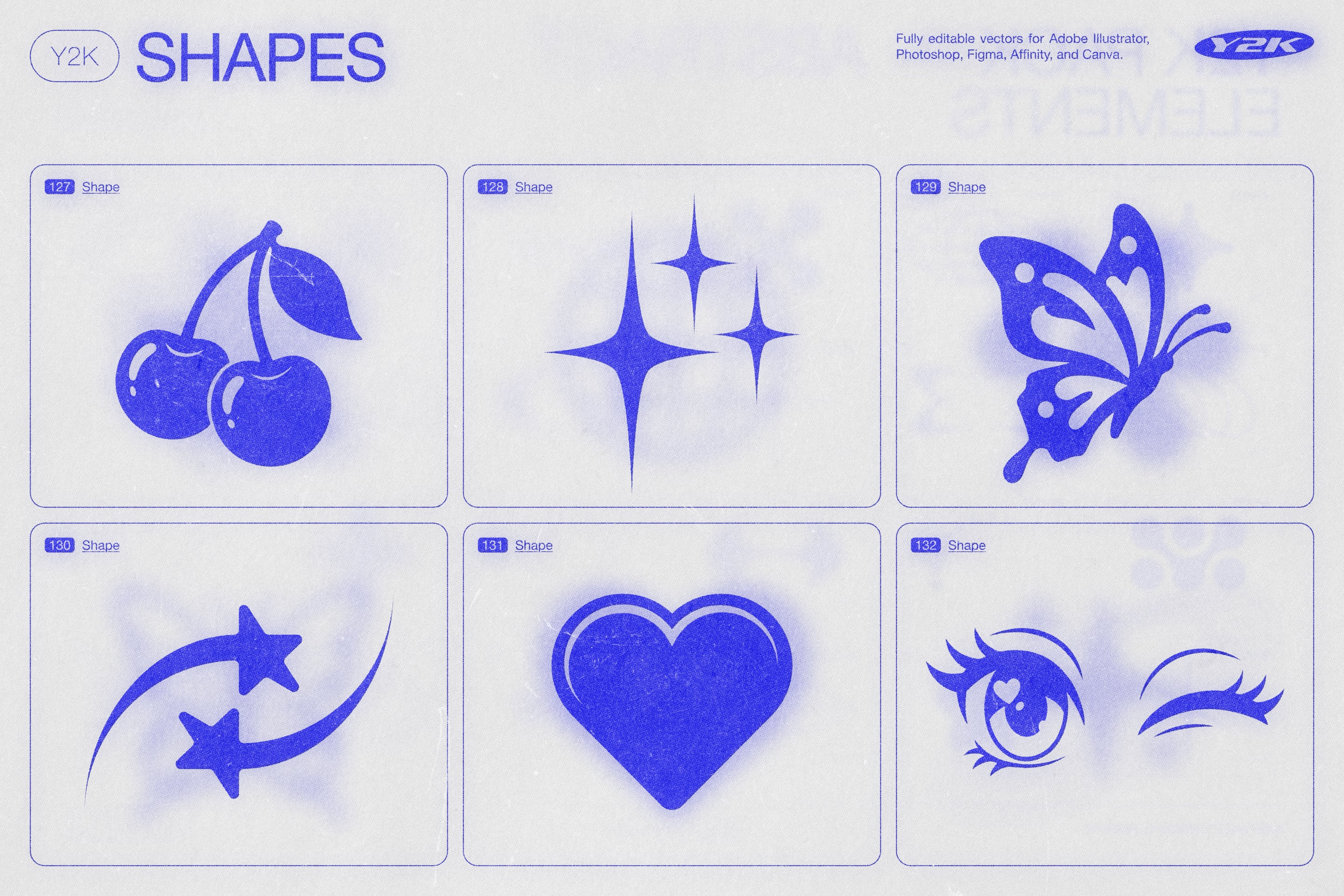 170 Y2K Vector Shapes and Design Elements Pack Vol. 1
