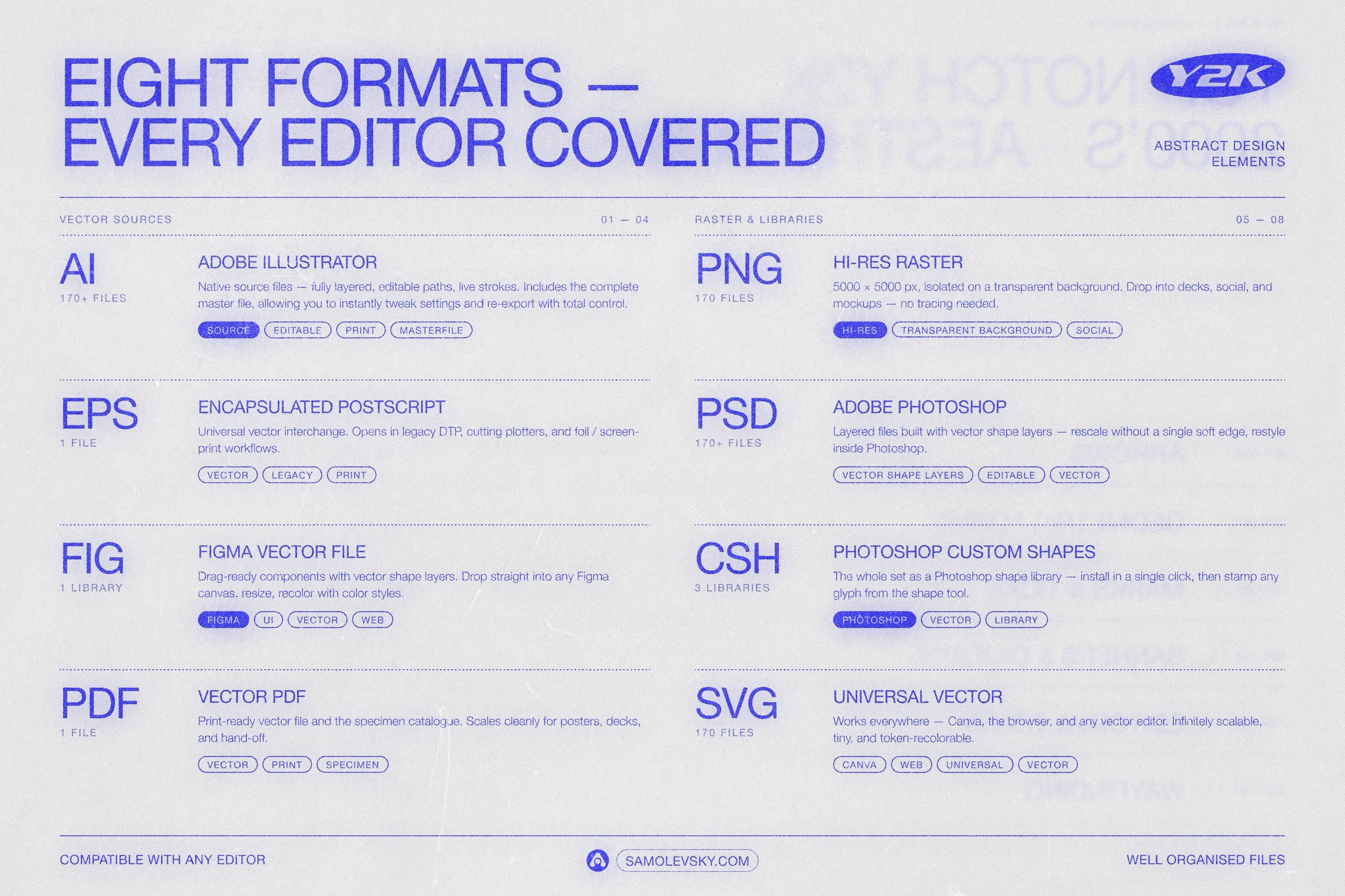 170 Y2K Vector Shapes and Design Elements Pack Vol. 1