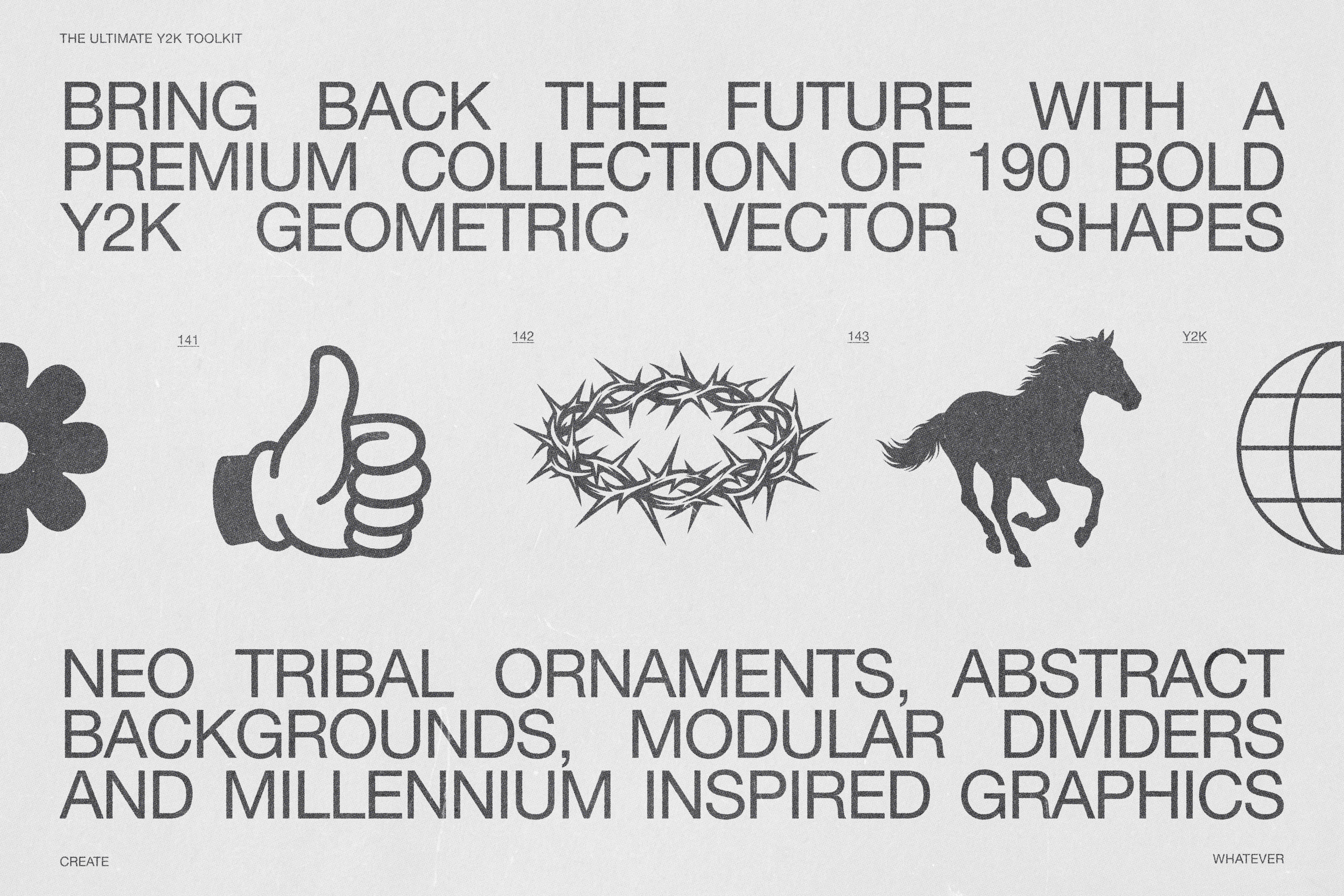 190 Y2K Vector Shapes and Design Elements Pack Vol. 2