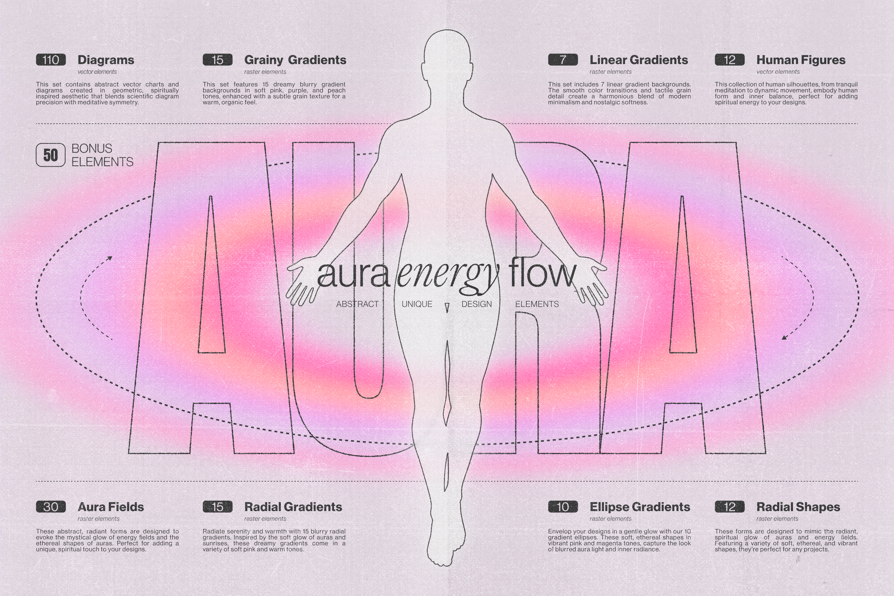 Aura Energy Flow - Mindful Abstract Graphics Pack