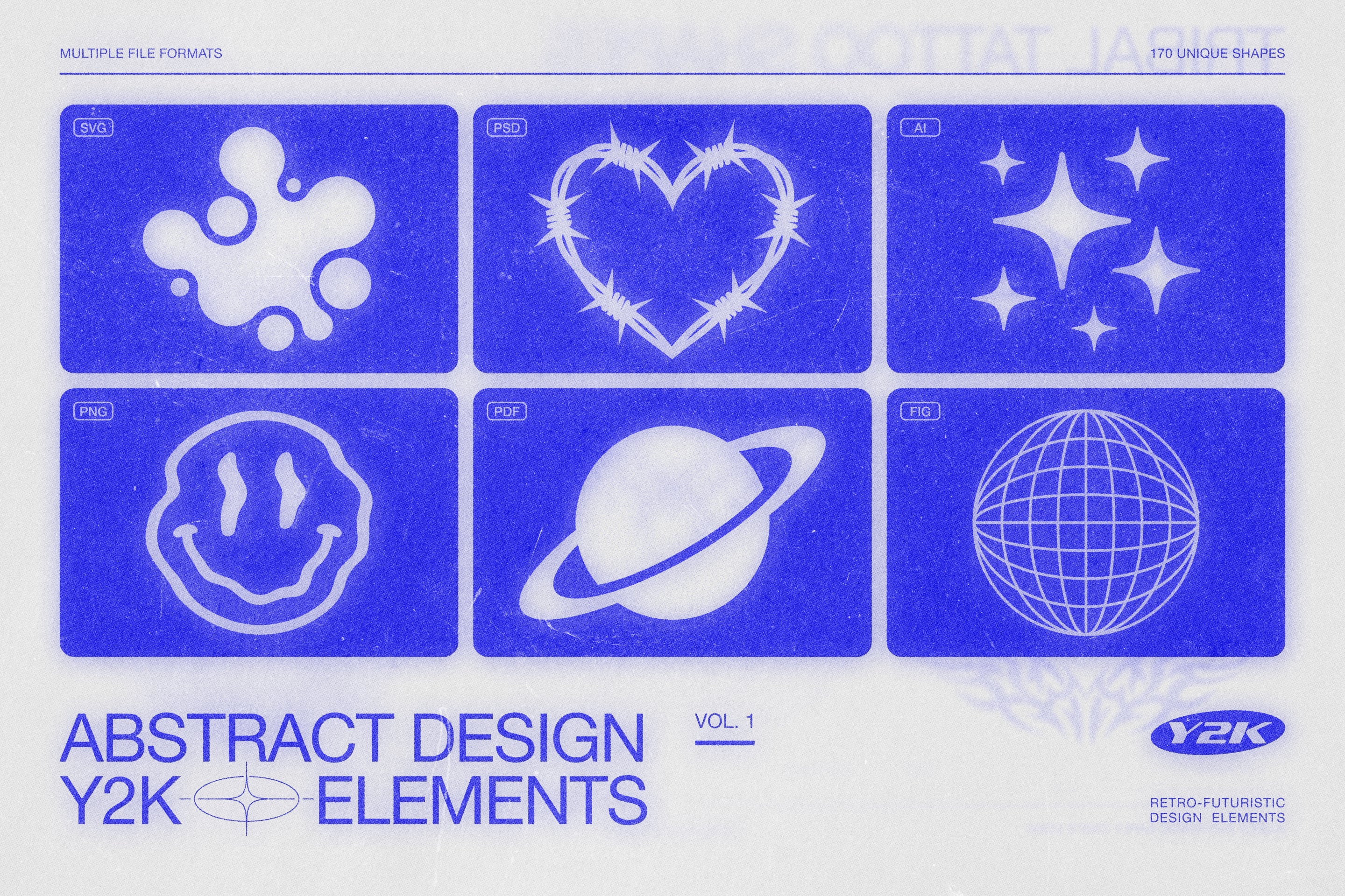 170 Y2K Vector Shapes and Design Elements Pack Vol. 1