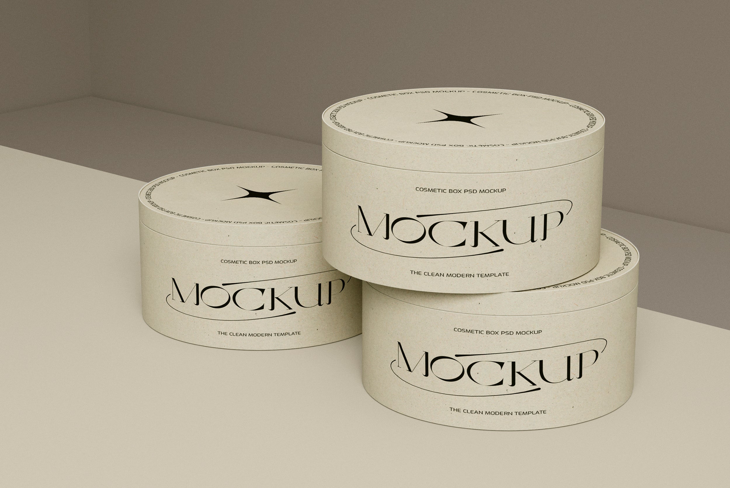 Round Cardboard Boxes PSD Mockup – Samolevsky