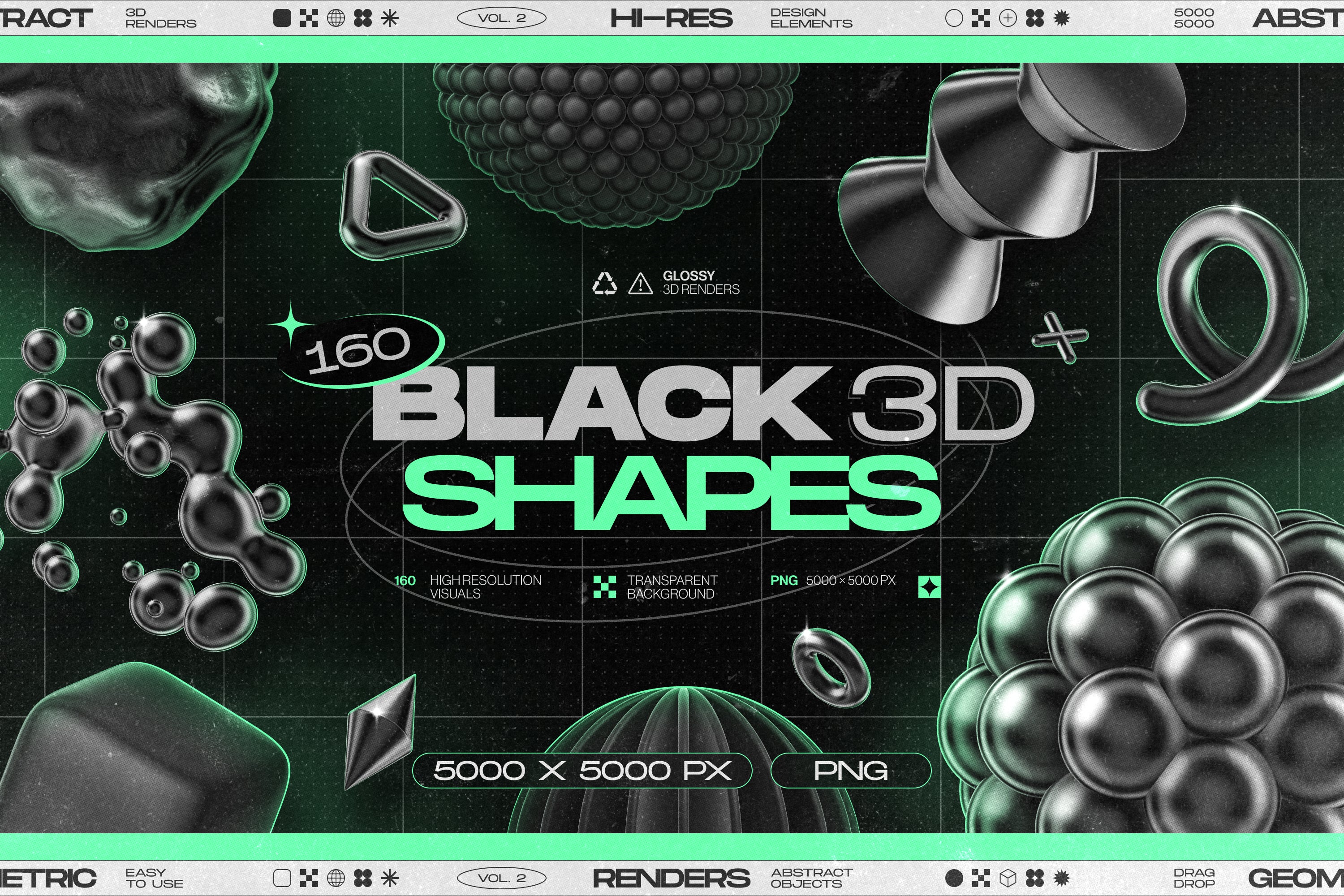Scriptbox Desin 160 Glossy Black 3D Shapes Collection Vol.2 – Samolevsky
