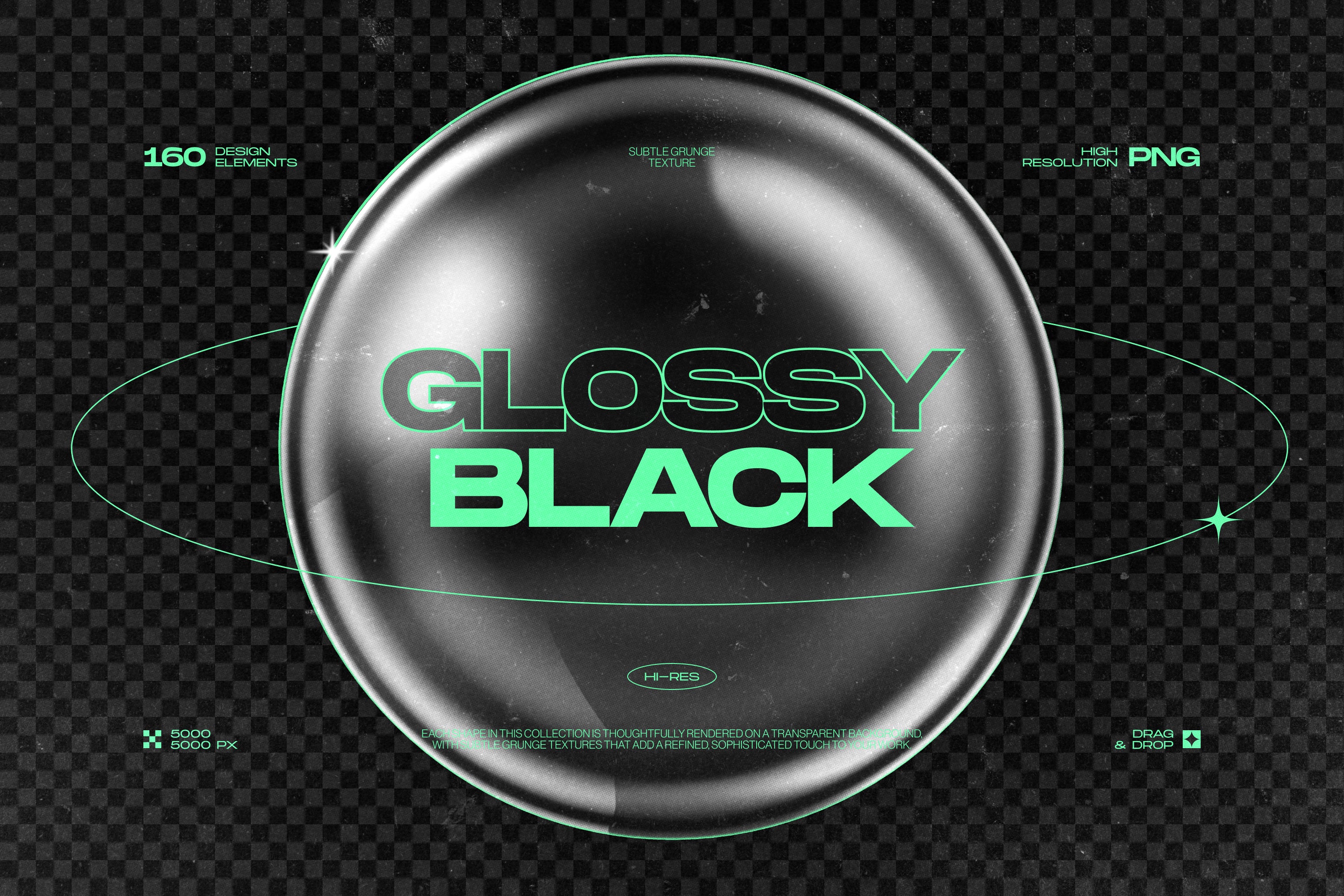 160 Glossy Black 3D Shapes Collection Vol.2