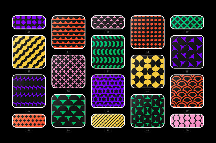 Bold geometric seamless patterns collection
