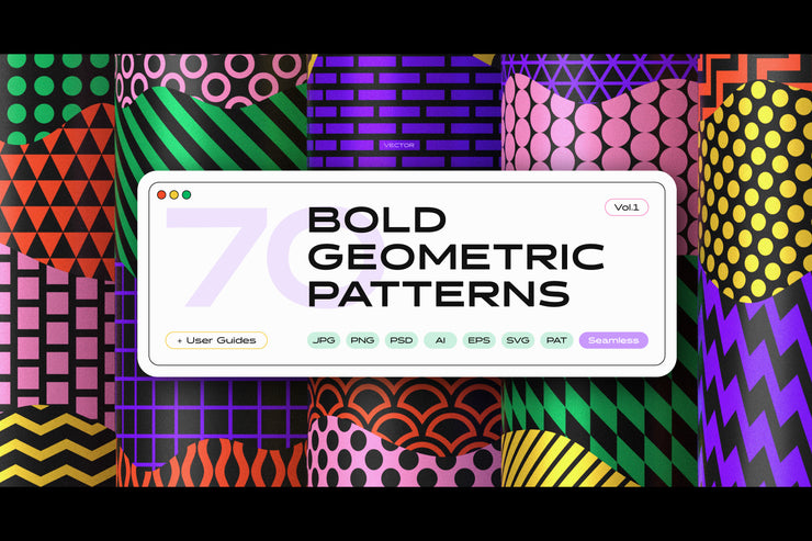Bold Geometric Seamless Patterns Collection