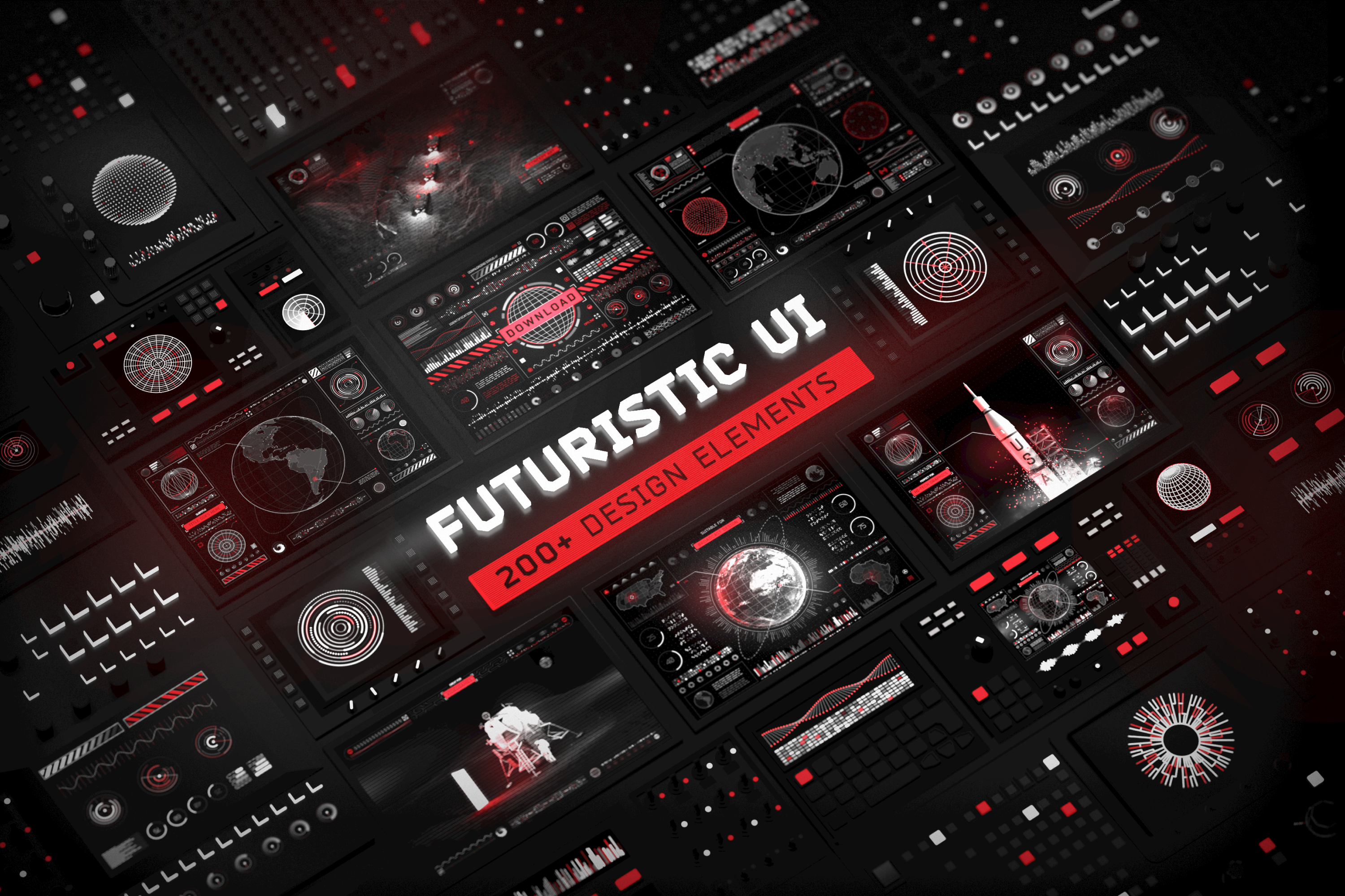 Scriptbox Desin Futuristic UI Kit - 200 Design Elements – Samolevsky