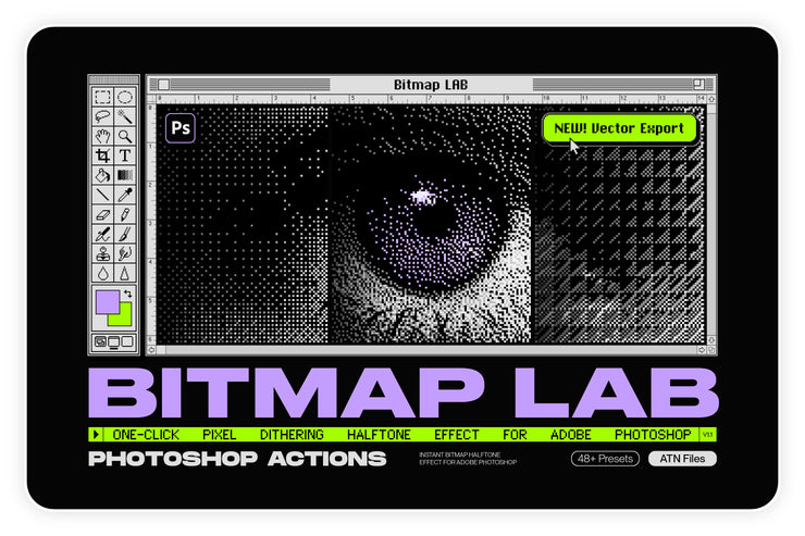 Bitmap Lab - One-Click Pixel Halftone Action