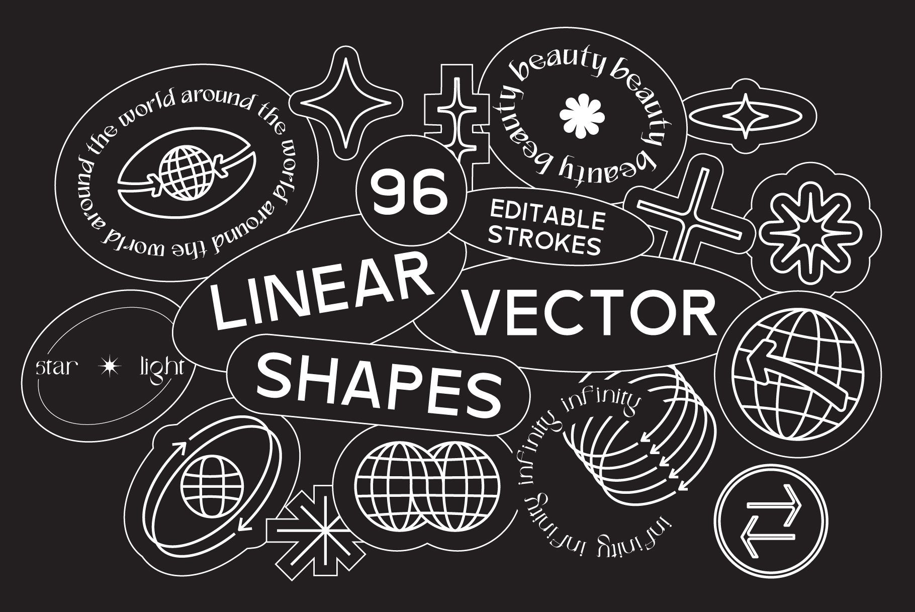 96 Linear Vector Shapes. Part 1 – Samolevsky