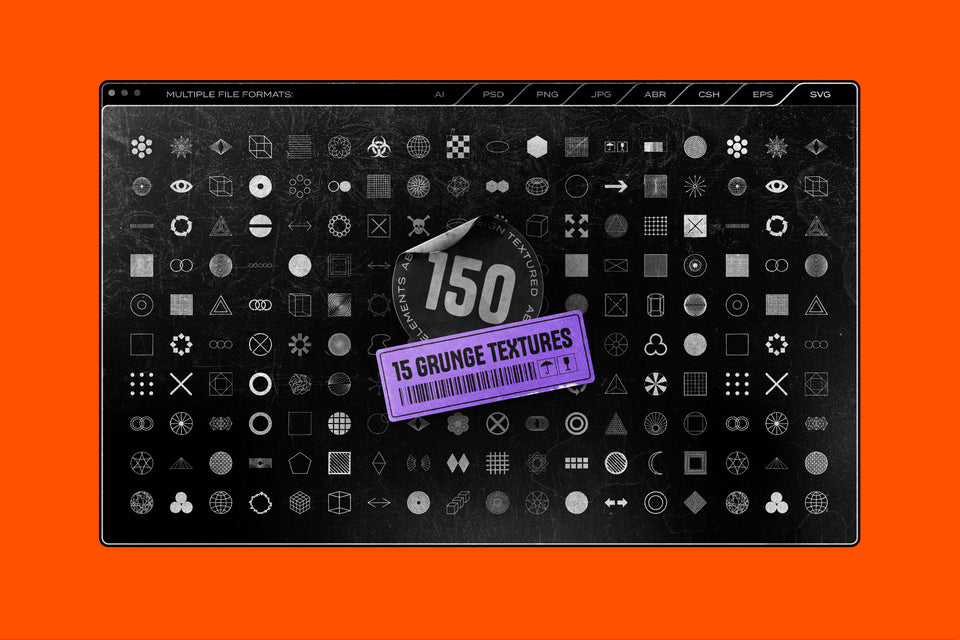 Scriptbox Desin 150 Geometric Shapes With Distressed Edges – Samolevsky
