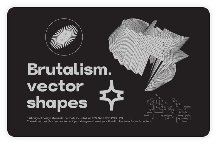 Brutalism. 120 Vector shapes