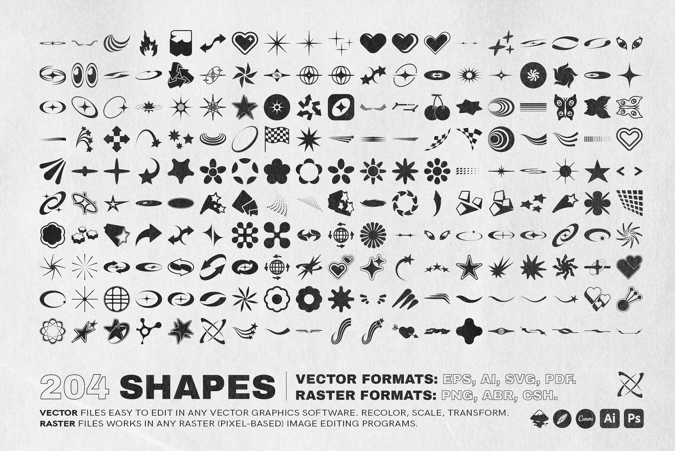 Y2K 240 Shapes Badges & Graphic styles – Samolevsky