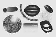 120 Vector Dither Textured Clip Art Shapes Set