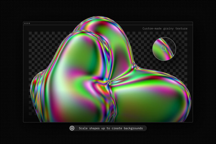 Iridescent fluid 3D shapes collection