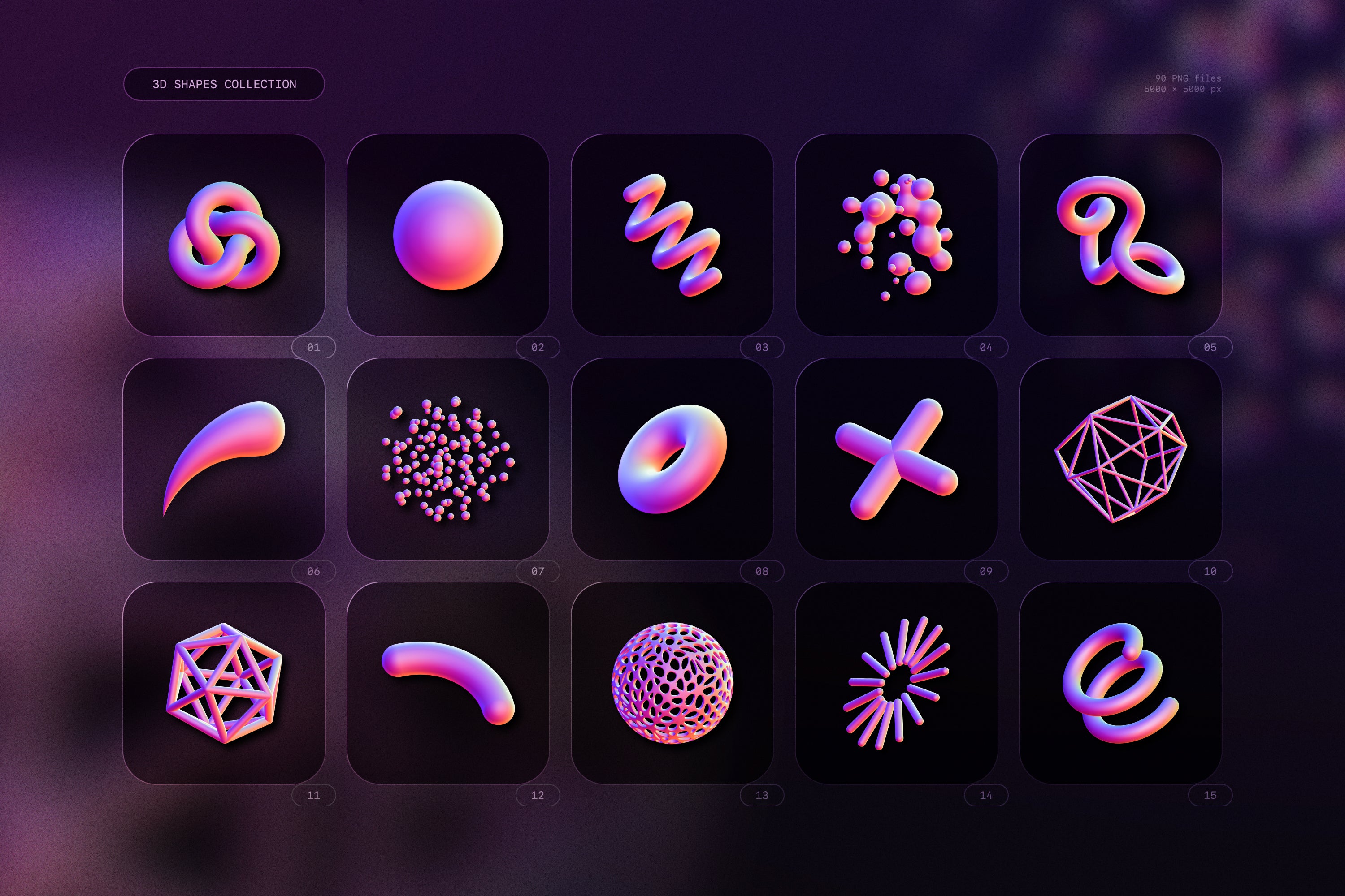 3D Shapes Collection – 90 Abstract Renders – Samolevsky