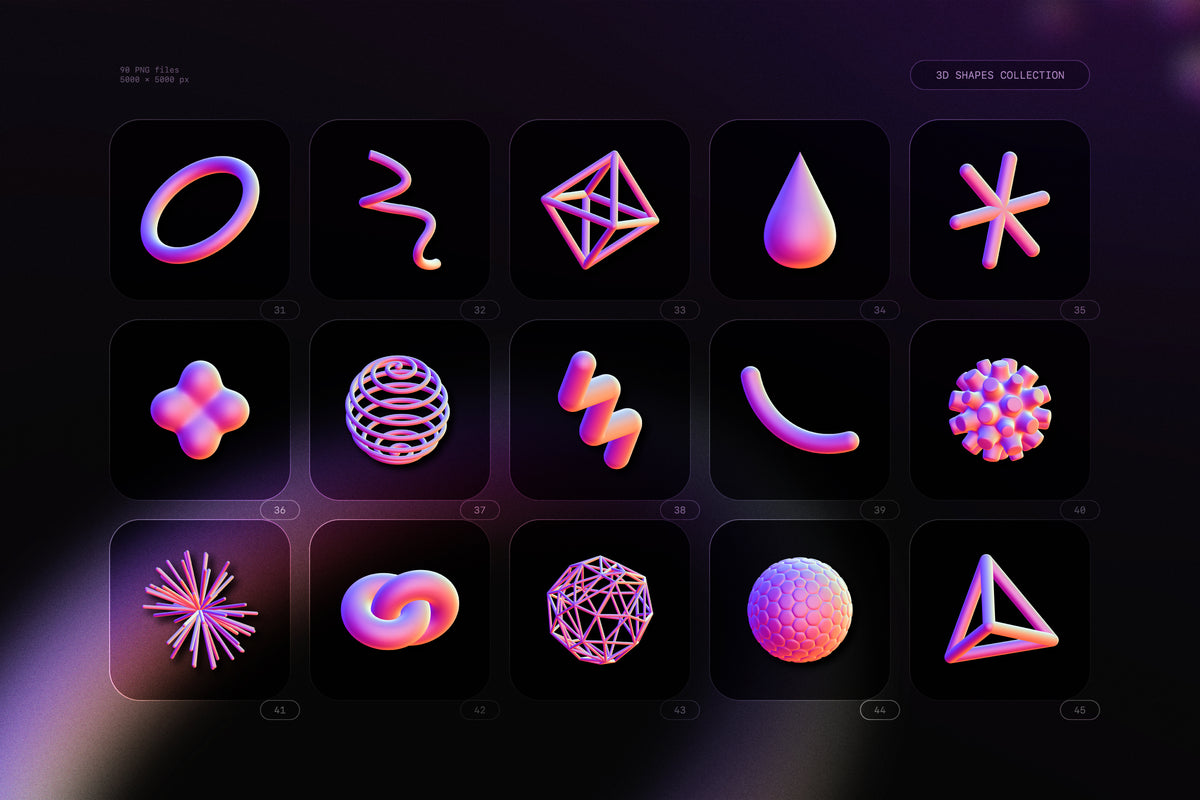 3D Shapes Collection – 90 Abstract Renders – Samolevsky