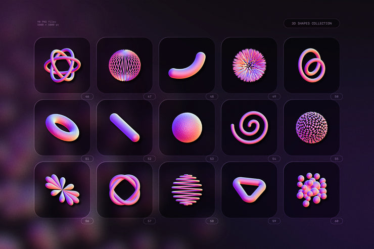 3D Shapes Collection – 90 Abstract Renders