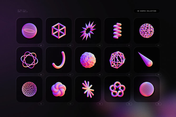3D Shapes Collection – 90 Abstract Renders
