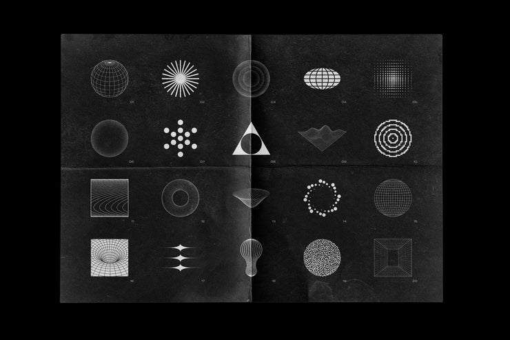 Abstract shapes collection – 100 design elements