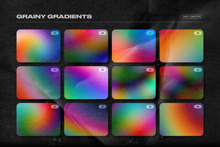 Grainy backgrounds - 100 retro gradients pack