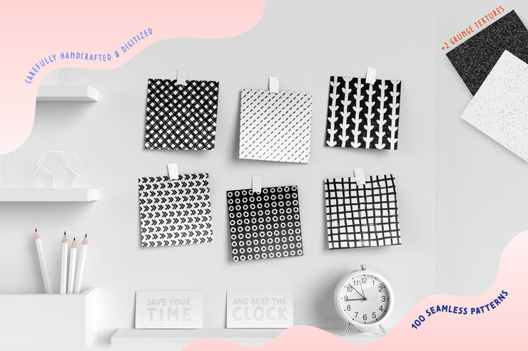 Handmade Patterns Bundle - 300 Seamless Patterns, Brushes, and Shapes