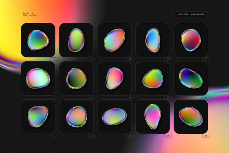 Iridescent Blob Shapes Collection