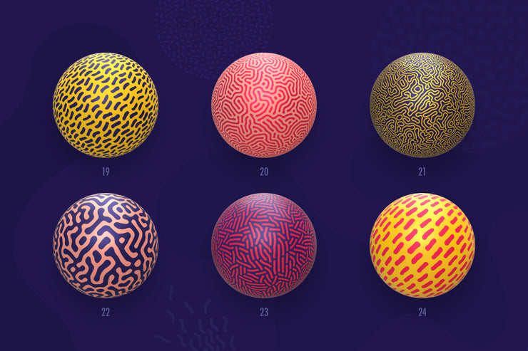Organic shapes bundle – 180 seamless textures, brushes & design elements