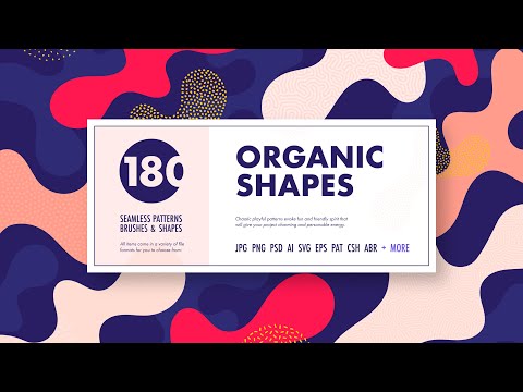 Organic shapes bundle – 180 seamless textures, brushes & design elements